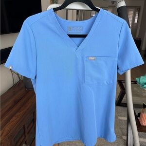 Figs Women Ceil Blue- One Pocket Small Scrub Top